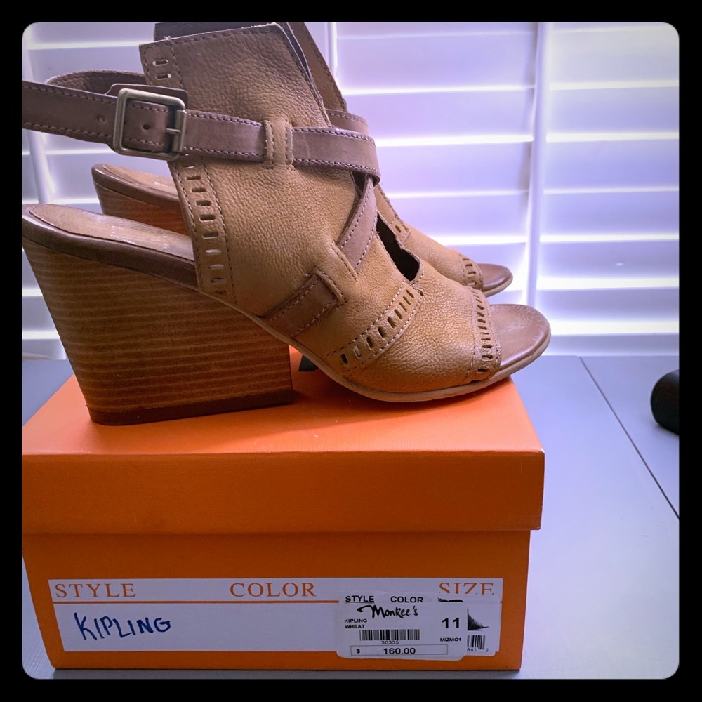 Tan heels size 11 like new worn once